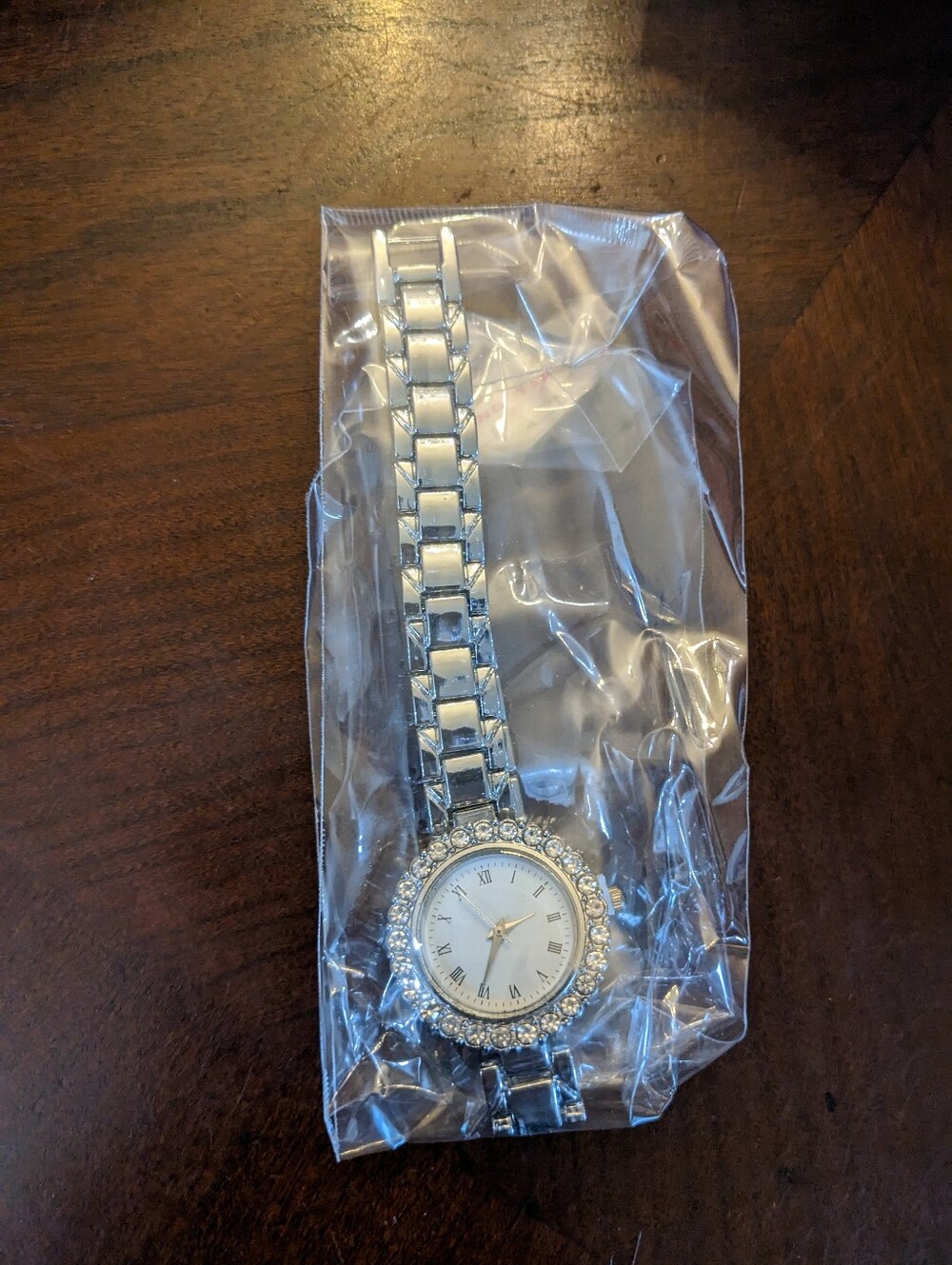 NWT Silver Tone Rhinestone Women's Bracelet Watch